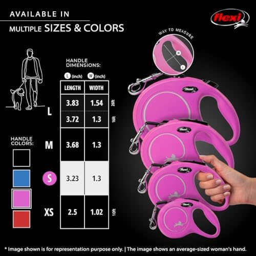 FLEXI® Classic Tape Retractable Dog Leash, Small, 16 ft - Pink