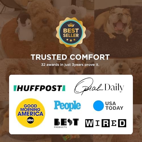 Bedsure Calming Dog Bed Medium Size Dog Donut Washable Pet Bed,30in 2 Pack