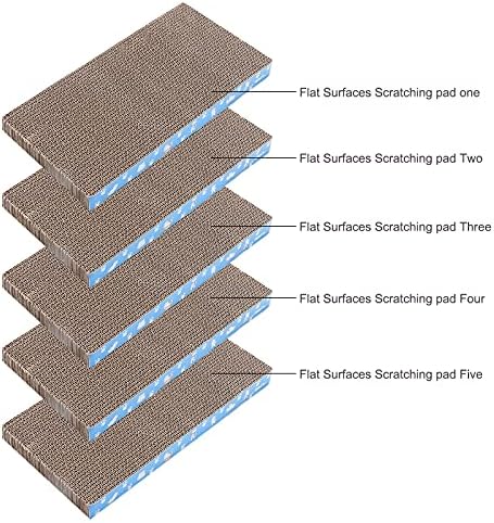 5 Packs in 1 Cat Scratch Pad, Cat Scratcher Cardboard,Reversible,Durable Recyclable Cardboard, Premium Scratch, Suitable for Cats to Rest, Grind Claws and Play