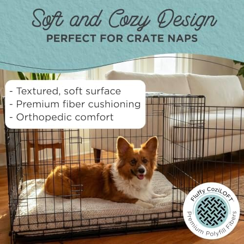 Best Friends by Sheri Comfy Crate Dog Bed Washable, Oyster, 36" x 24"