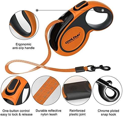 Retractable Dog Leash 360°Tangle-Free 16ft Heavy Duty Pet Walking Leash