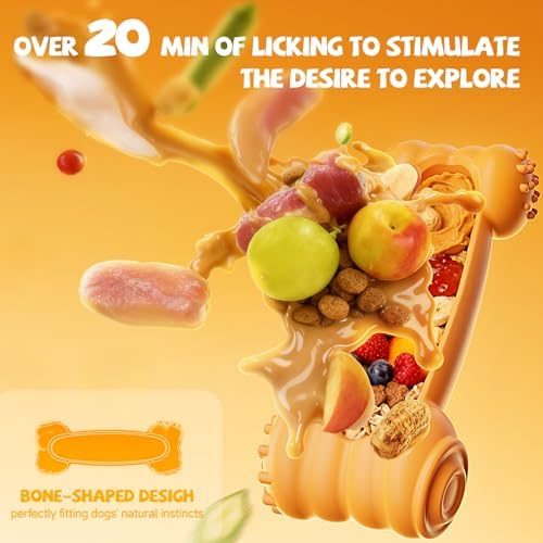 2-Pack Freeze Toys for Dogs Slow Feeder Lick Bone Indestructible Chew Toy