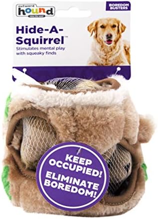 Outward Hound Hide-A-Squirrel Dog Toy – Interactive 2‑in‑1 Plush Puzzle with 3 Squeaky Removable Squirrels, Small (Pack of 12)