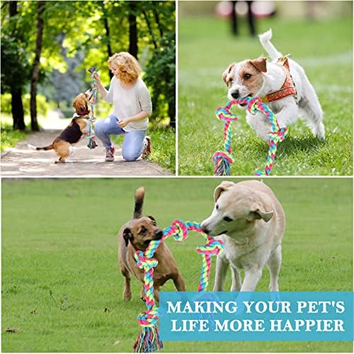 Aitmexcn Large Dog Rope Toys, 37 Inch 5 Knots for Aggressive Chewers