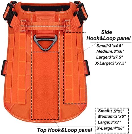 ICEFANG Tactical Dog Harness for X-Large Dogs,Reflective No Pull Dog Vest