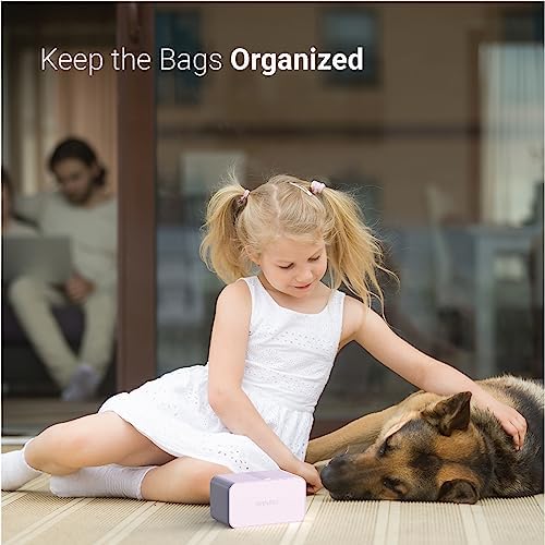 SVD.PET Dog Poop Bag Dispenser, Wall Mount Waste Bag Dispenser, Holds 8 Rolls of Waste Bags, Indoor/Outdoor Wall mount or Place on the Table (Pink, Dispenser only)