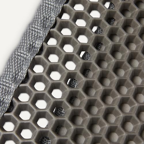 Amazon Basics Double-Layer Cat Litter Mat, Honeycomb Design, Waterproof & Urine-Proof, Non-Slip Scatter Control Trapper Mat, Easy Clean, Soft on Paws, Grey, 15" x 24"