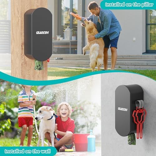 Dog Poop Bag Dispenser Wall Mount with 2Pcs Holders, Magnetic Door Closure,Metal,Corrosion-resistant,High Capacity,Suitable for Indoor, Outdoor, Parks, Beaches, Courtyards, Excluding bag rolls