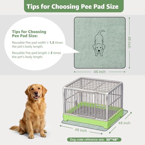 LOOBANI Whelping Pads 48"x48", 2 Pack Reusable Pee Pads for Dogs, Playpen