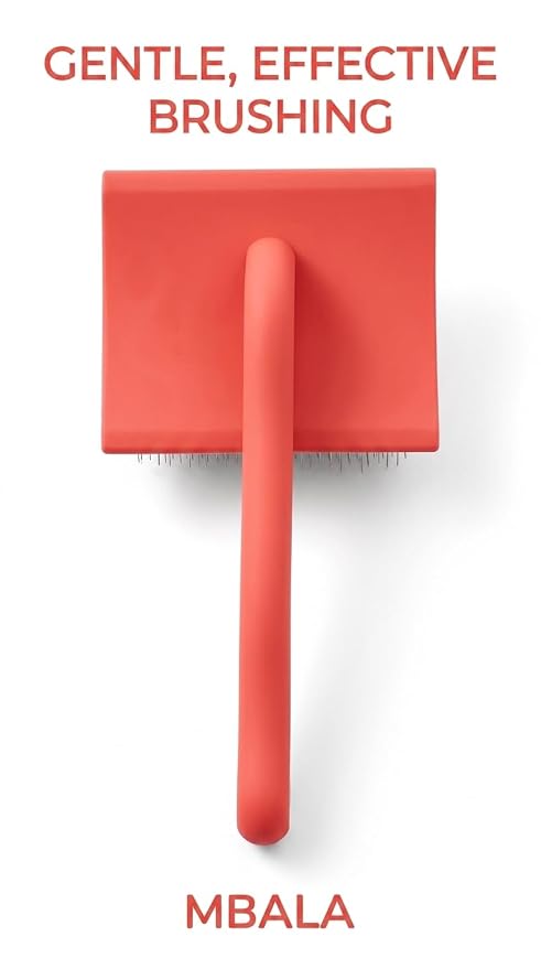 Dog Slicker Brush for Doodles, Goldendoodles & Labradoodles – Extra Long Pin Brush for Dematting & Deshedding – Removes Tangles, Knots & Loose Hair – Wooden Handle for Thick, Curly Coats (Large)