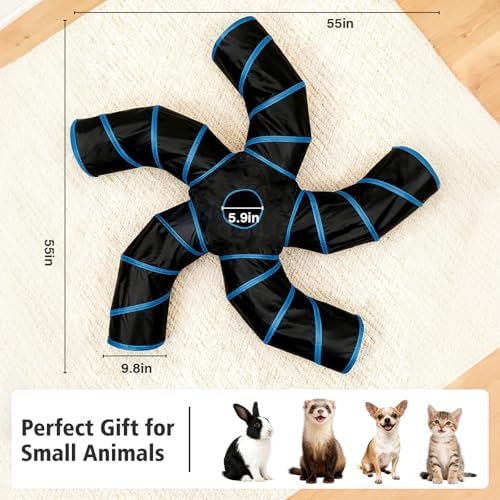 Joytale Cat Tunnel for Multiple Cats, 5-Way Indoor Tube Toy to Chase & Hide