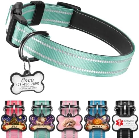 Personalized Dog Collar and Dog Tag Set,Comfortable for Small Medium Dogs