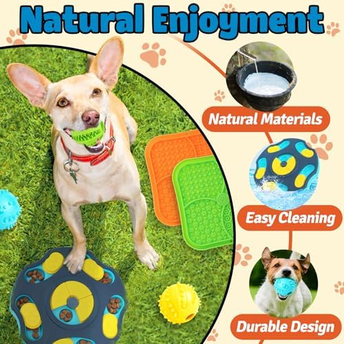 Forfon 9 Pack Dog Enrichment Toy Set with Puzzle Toy & Lick Mats