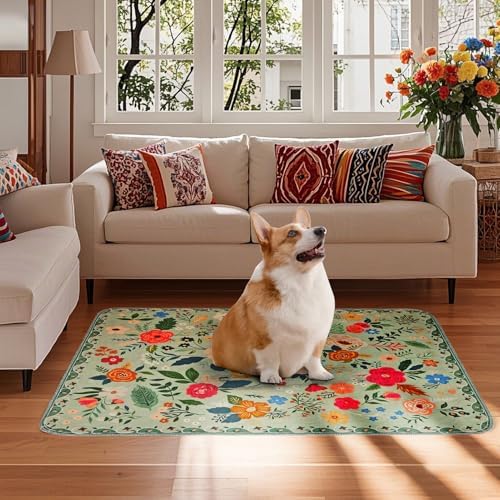 Washable Pee Pads for Dogs 2 Pack, Puppy Pads with Pheromones, 2026 Upgraded PuppyPad 48"x32" Super Absorbent Quick Dry Dog Training Pads, Waterproof & Non-Slip Whelping Pads for Crate,Floor,Sofa