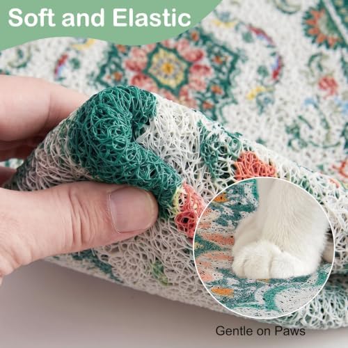 Glittme Cat Litter Mat, 40"x30" Non-Slip Washable Trapping Mat for Cats