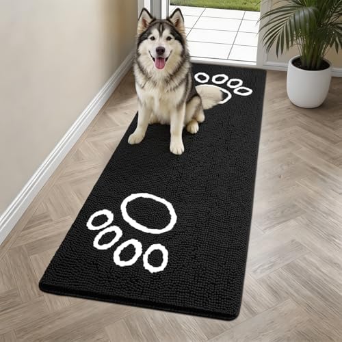Bcoimo Super Absorbent Dog Door Mat, 60"*24" Anti Slip Mat for Muddy Paws