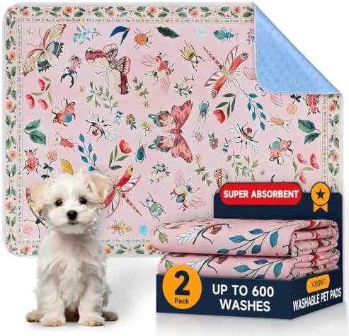 Washable Pee Pads for Dogs 2 Pack,Reusable Puppy Pads, 2026 Upgraded Puppy Pad 24"x36", Waterproof Puppy Pads, Super Absorbent Training Pads for Puppies (Pink Medallion, 24"x36"(Pack of 2))