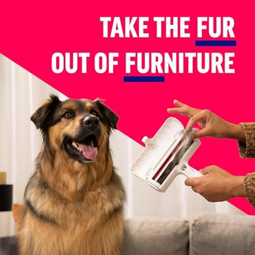 ChomChom Roller & Rake – Reusable Pet Hair Removal Roller with Rake Attachment for Cat & Dog Fur on Furniture, Couch, Carpet, Car, Rugs, Bedding & More– Portable, Eco-Friendly