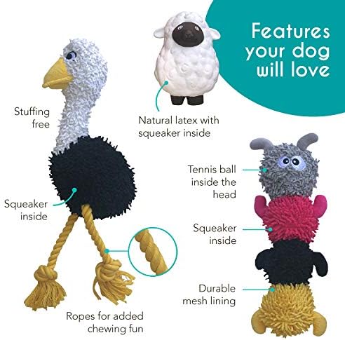 rocket & rex Puppy Chew Toys for Teething, Rope & Plush Set (3pk)