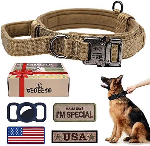 Tactical Dog Collar with Handle, Heavy Duty Nylon for Medium Dogs