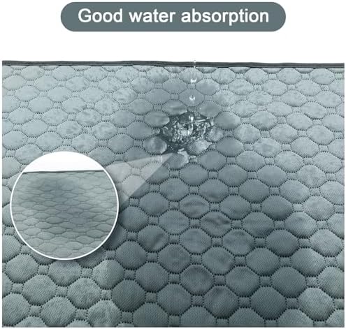Washable Pee Pads for Dogs, 2 Pack Absorbent Reusable Training Dog Pads Pet Puppy Pads, Non-Slip Potty Pads for Whelping, Playpen, Crate, Bed, Grey (90x150cm Pack of 2)