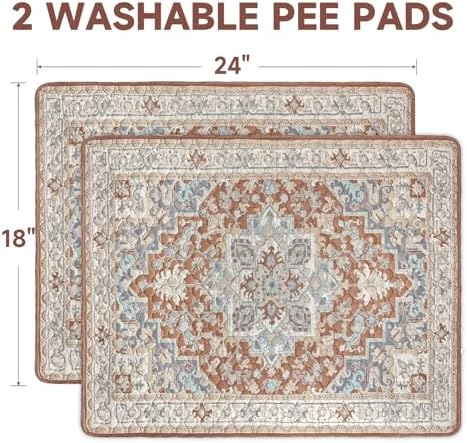 Washable Pee Pads for Dogs 2 Pack, Puppy Pads with Pheromones, 2026 Upgraded PuppyPad 18"x24" Super Absorbent Waterproof Pet Training Pads, Non-Slip Potty Pads for Crate,Floor,Sofa