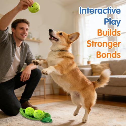 Hide and Seek Dog Toys Squeaky Pea Balls for Small Medium Dogs