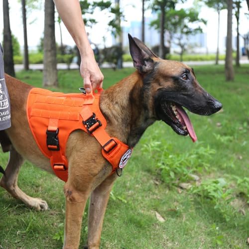 ICEFANG Tactical Dog Harness for Large Dogs,Reflective No Pull Dog Vest