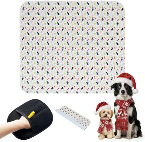 Puppy Pee Pads with Pheromones, Washable Puppy Training Pads for Dogs Reusable Puppy Potty Pads for Dogs and Cats(with Pet Hair Removal Gloves)