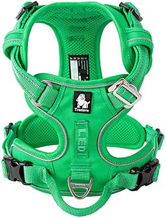 WINHYEPET True Love No Pull Dog Harness Extra Reflective Pet Harness for Small Medium Large Dogs Adjustbale for Running Walking Padded Soft Mesh Vest Easy Control TLH56512(Grass Green,XS)