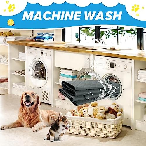Washable Pee Pads for Dogs 48"x48" Reusable Puppy Pad Pet Training Pads, Waterproof Mat Non-Slip, Dog Pee Pad Whelping Pads Dog Mat-Playpen,Crate,Sofo,Car,Potty,Bed