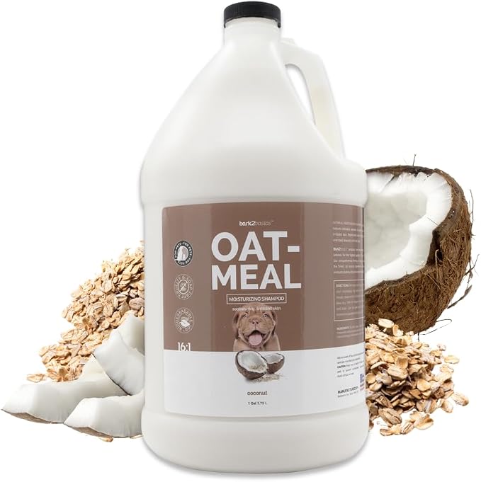 Bark2Basics Oatmeal Dog Shampoo, 1 Gallon - Natural Colloidal Oatmeal, Natural Ingredients, Calms Dry Itchy Irritated Skin, Moisturizes and Soothes the Skin and Coat, Professional Grade | 16:1 Concentrate, Natural Colloidal Oatmeal Calms Dry Irritated ...