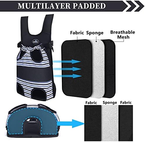 Wakytu Pet Carrier Backpack, Pet Front Dog Carrier Backpacks, Adjustable Pet Front Cat Dog Carrier Backpack Travel Bag, Legs Out, Easy-Fit for Traveling Hiking Camping for Small Cats Dogs