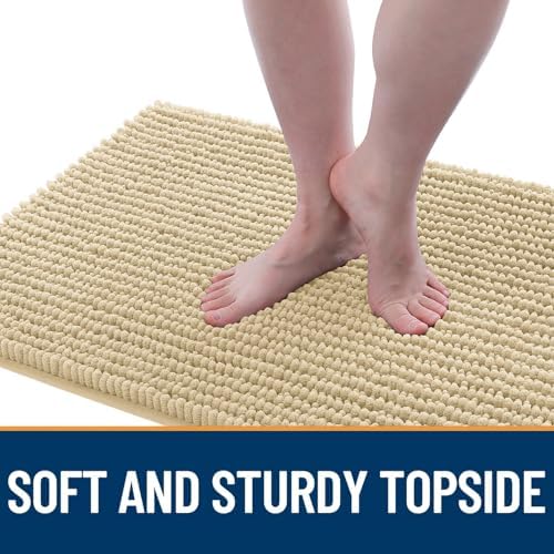 OLANLY Dog Door Mat for Muddy Paws 34x21, Extra Absorbent Chenille Mud Mat