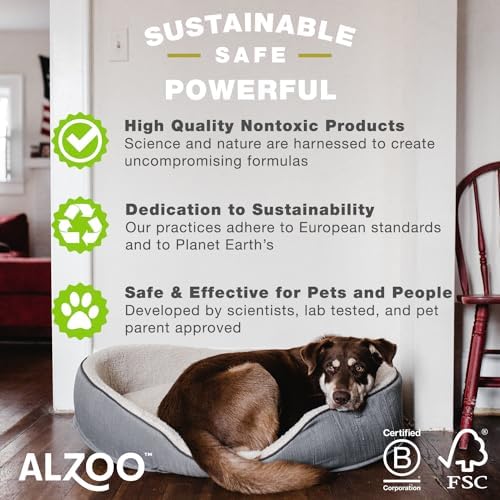 ALZOO Concentrated Stain & Odor Remover Bundle Bottle Set, Includes 32 Fl. Oz Refillable Bottle & 1.1 Oz. Concentrated Stain & Odor Remover, 100% Plant-Based Active Ingredients