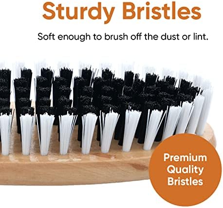 Clothes Brush Garment Brush Sturdy Bristles, Garment Lint Remover, Wool Suits, Lint Brush, Pet Hair Removel, Suede, Dust, Hat Brush Durable Wood Handle, 3 Pack by Superio