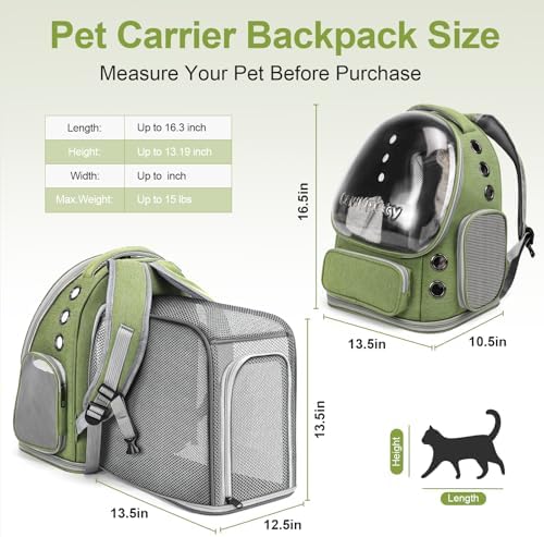 Cawypety Expandable Cat Backpack Large Space Cat Bubble Backpack Carrier