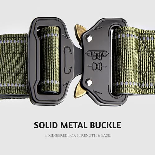 Tactical Dog Collar with Control Handle & AirTag Holder Blue