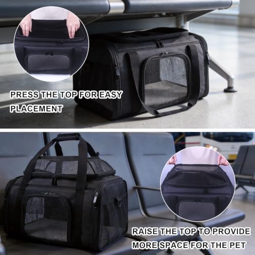 Pet Cat Dog Carrier, Puppy Crate Cage Bag, Large Expandable Travel Backpack