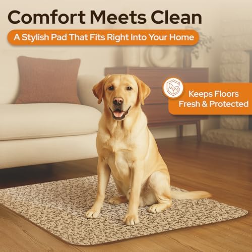 [2 Pack] Washable Dog Pee Pads - 4 Foot x 4 Foot – Non-Slip Waterproof Reusable Puppy Training Mats for Crates & Playpens