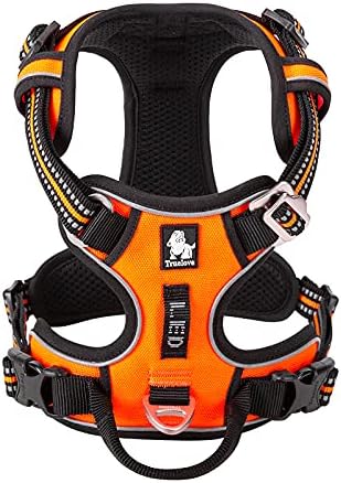 WINHYEPET True Love No Pull Dog Harness Extra Reflective Pet Harness for Small Medium Large Dogs Adjustbale for Running Walking Padded Soft Mesh Vest Easy Control TLH56512(Orange,S)