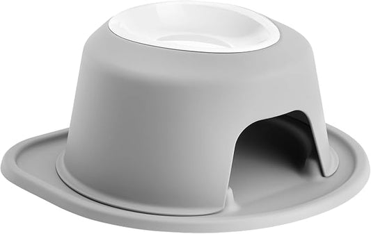 WeatherTech Single High Pet Feeding System w/Plastic Dog/Cat Bowls - 6" High Stand Light Grey (PSH3206LGLG)