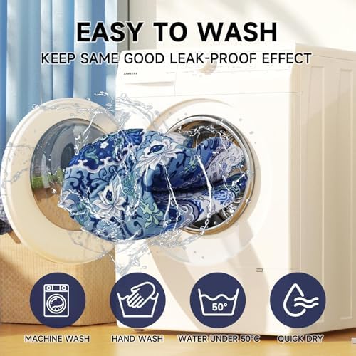 Washable Pee Pads for Dogs 2 Pack,35"x35" Waterproof Non-Slip Reusable Puppy Pad with Fast Absorbent,Leakproof Whelping Pads for Pet Housebreaking (Indigo Blue Medallion, 35"x35"(Pack of 2))