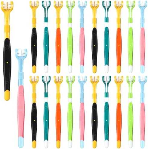 Vesici 20 Pcs 7 Inch Dog Toothbrush 3 Sided Pet Teeth Cleaning Brush Dental Care Suitable for Dog Most Pets Cat Puppy Kitten Different Teeth and Mouth Shapes Cleaning