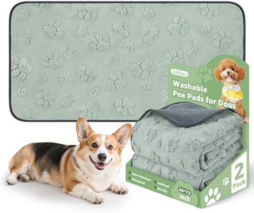 LOOBANI Reusable Pee Pads for Dogs, Hallway Runner, Floor,36"x72",2 Pack