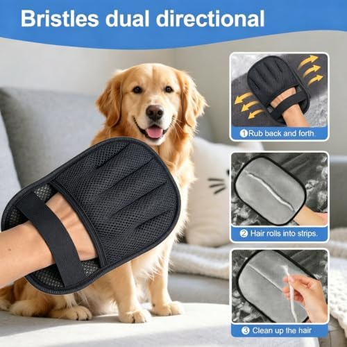 Pet Hair Remover Cleaning Glove for Dogs&Cats,Fur Grooming Tool for Laundry
