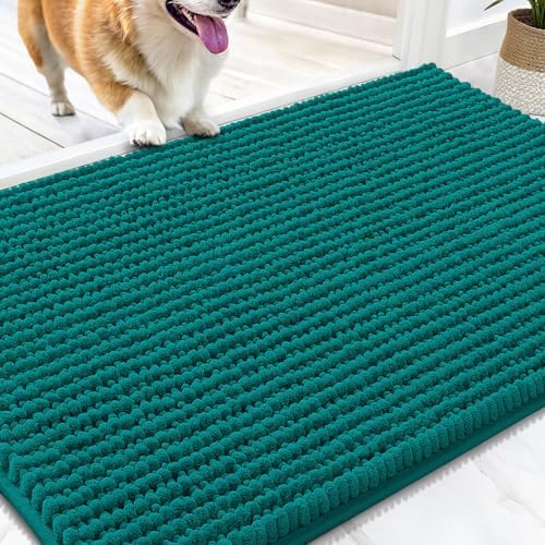 OLANLY Dog Door Mat for Muddy Paws 30x20, Extra Absorbent Chenille Mud Mat