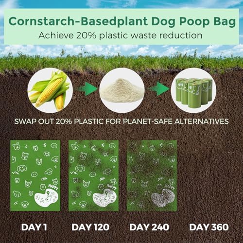 Dyforce Dog Poop Bags Rolls with Dispenser 600 Count Value Pack