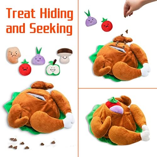 Thanksgiving Dog Toy, Hide and Seek Turkey Puzzle for Small Dogs