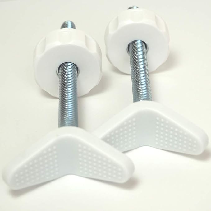 Extra Long M10 (10mm) Stair Banister Adapter Y-Spindle Rods 2 Pack for Pressure Mounted Baby and Pet Safety Gates (10mm, White)